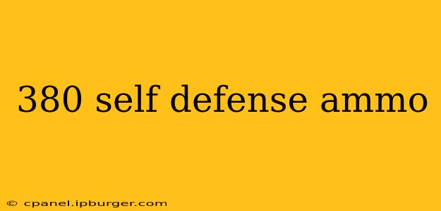 380 self defense ammo
